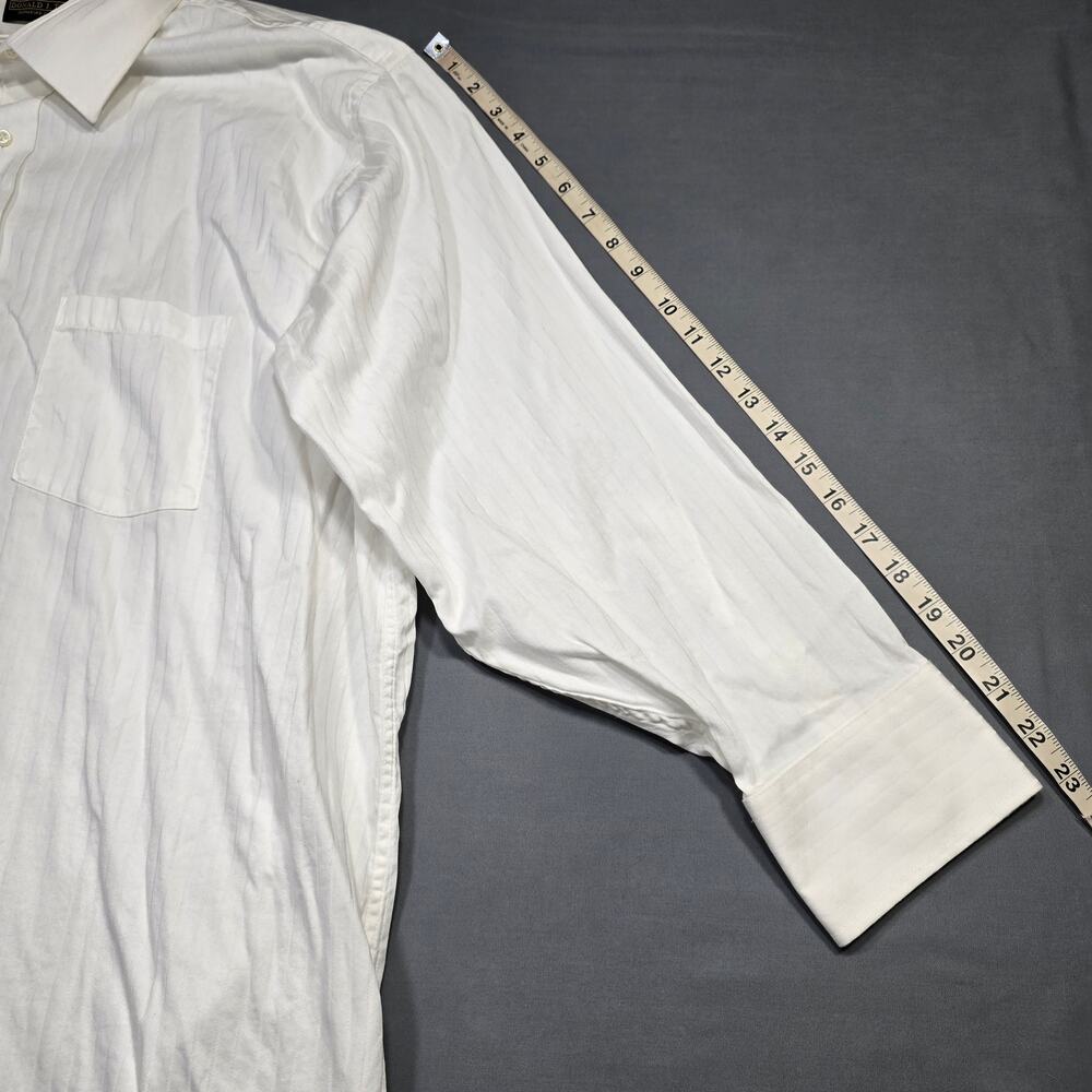 Donald J Trump White Shirt Long Sleeve Button Up Muted Stripe Mens Big Size 18.5 - Picture 6 of 7